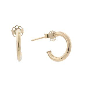 COTE D`OR Gold Made In Usa 14kt Gold Open Tube Hoop Earrings